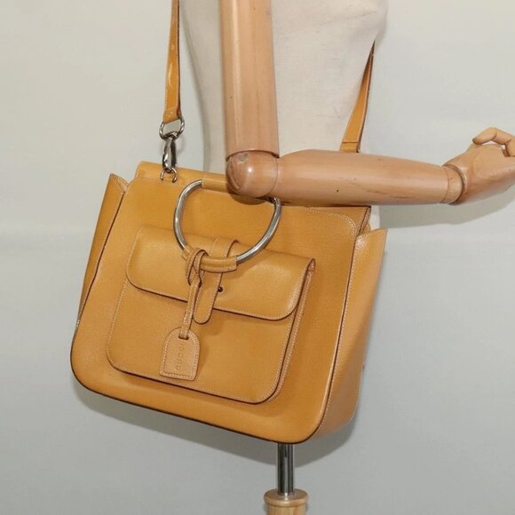 GUCCI Hand Bag Leather 2way Beige Silver 000 2058 03075 Auth 139141 - Picture 1 of 16